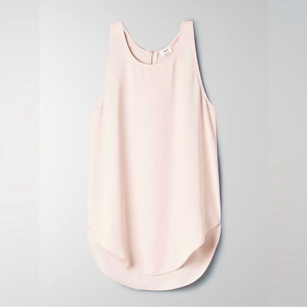 Wilfred Sevres Blush Pink Sleeveless Crepe Zip Back Tank